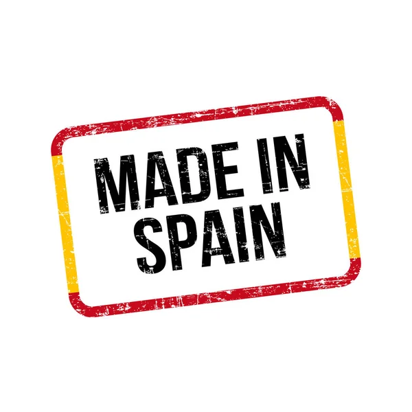 Made Spain Vector Flag Illustration Design Stamp Label — Stock Vector