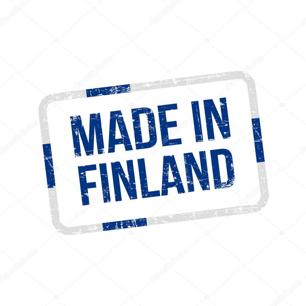 Made in Finland. Vector Flag Illustration design stamp label