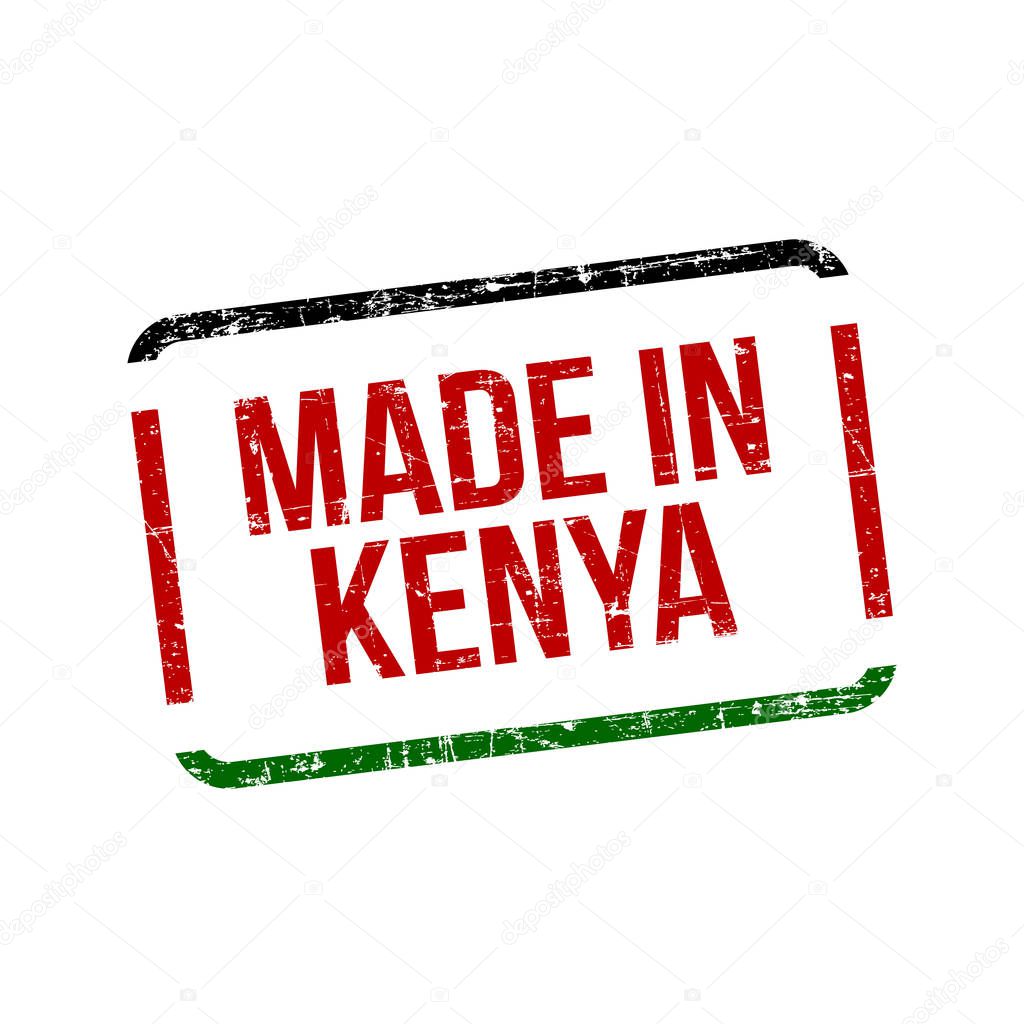 Made Kenya Vector Flag Illustration Design Stamp Label — Stock Vector