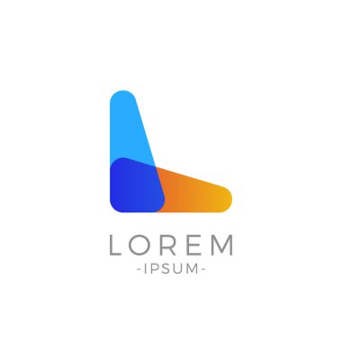L ilk harf logo. Soyut Modern duo sesi tipografi vektör tasarım şablonu