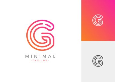 Minimal Line Letter Initial G Logo Design Template. Vector Logo Illustration template. clipart