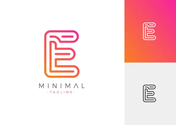 Minimale Lijn Eerste Logo Design Briefsjabloon Vector Logo Afbeelding Sjabloon — Stockvector