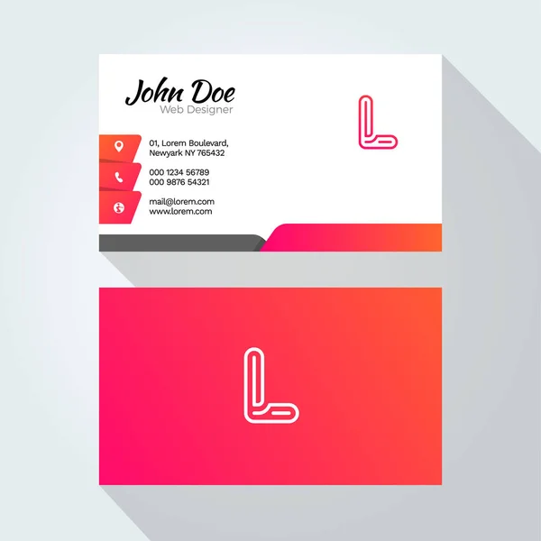 Letter Logo Minimal Line Vector Business Card Design Template — Stock Vector