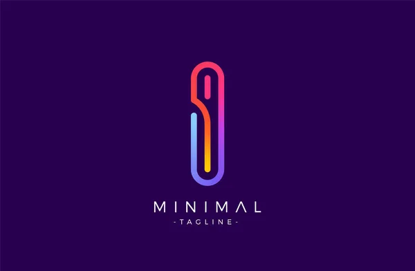 Estilo Fonte Linha Mínima Letter Logo Curso Colorido Para Identidade — Vetor de Stock