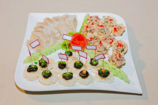 Herbed Minced Tuna and Sweet Corn in Pastry Shells ,Deep-Fried R — Stock Photo, Image