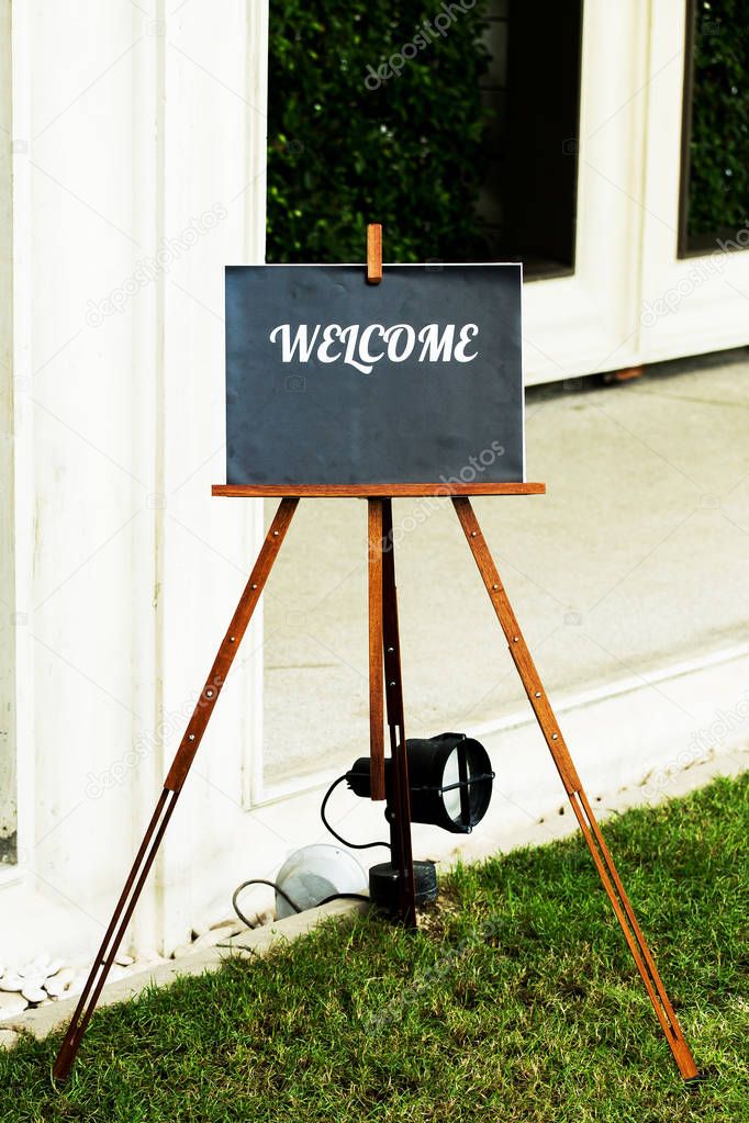 A Concept Image of a blackboard with a word WELCOME