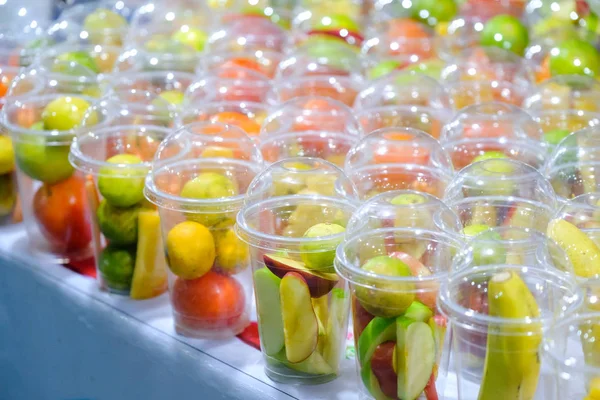 Refreshing summer drink Smoothies with Orange cucumber Apple — Stock Photo, Image