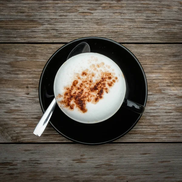 Coffee morning and Cup of coffee on wooden table. — Stock Photo, Image