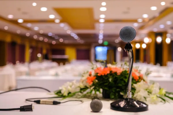 Close up of Microphone in meeting room for a seminar