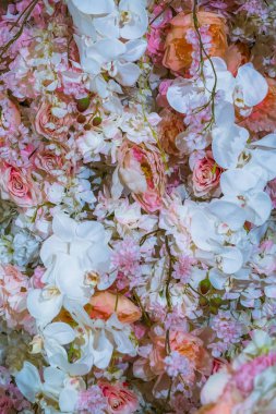 Düğün sahnesi için güzel çiçek arkaplanı