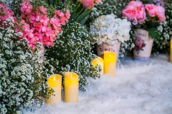 Candle decoration for a wedding — Stock Photo, Image