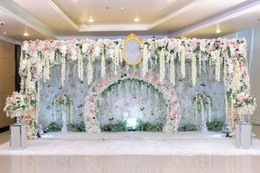 Düğün kemer ve düğün dekor arka plan.