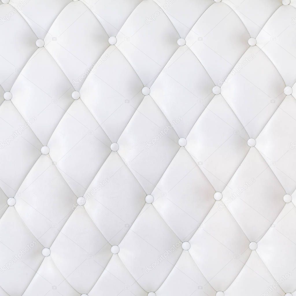 Leather Upholstery Sofa Background. White Luxury Decoration Sofa