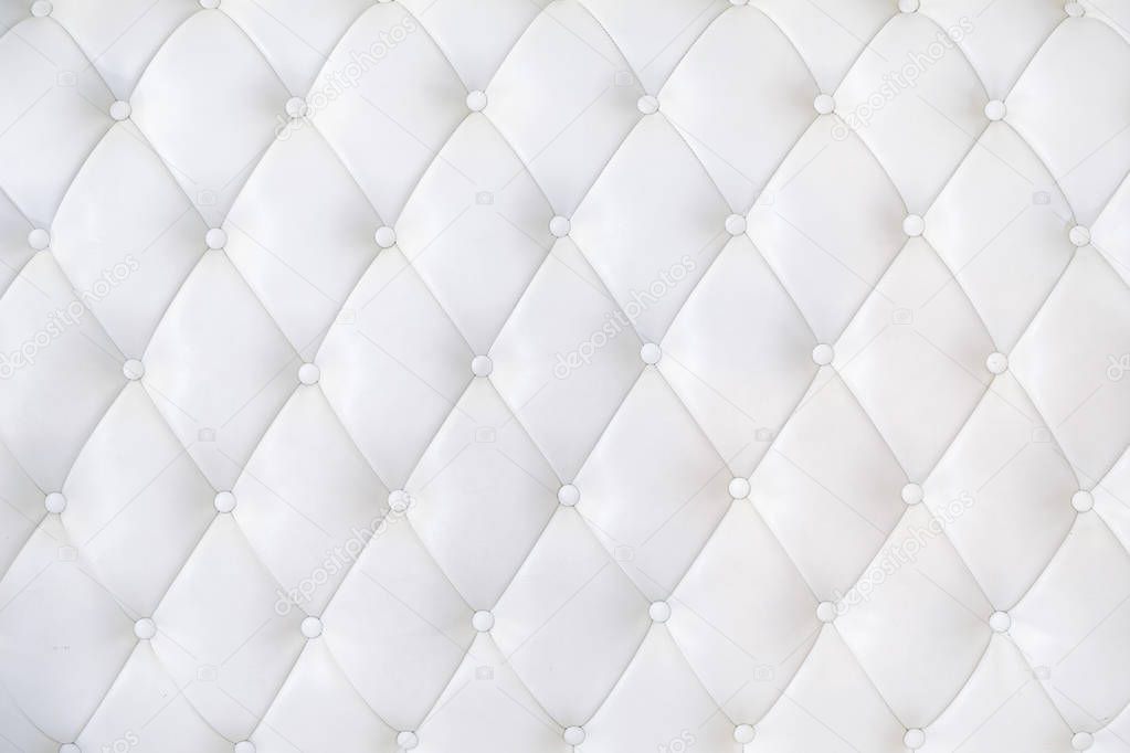 Leather Upholstery Sofa Background. White Luxury Decoration Sofa