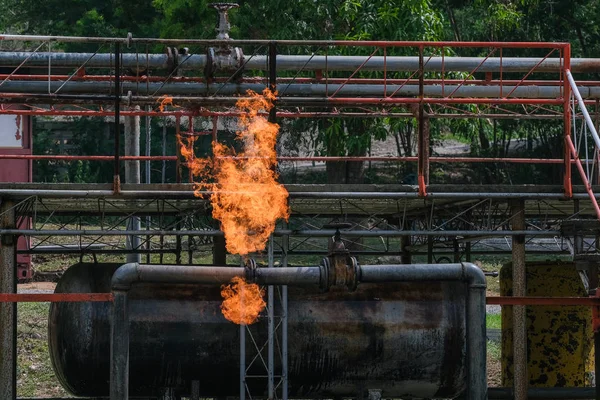 Gas tanks with fire. during training