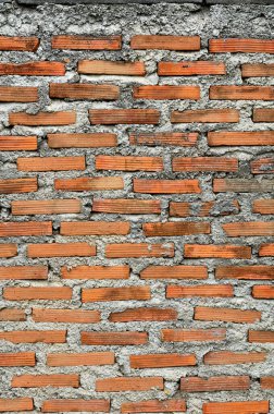 Tuğla duvarın yapısı yapım aşamasında