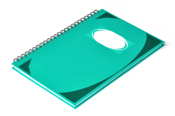Cuaderno Rectangular Verde Con Nombre Lable Portada —  Fotos de Stock