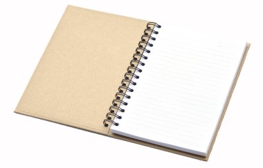 Geri dönüşüm defterini beyaz arkaplanda aç