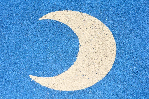 Crescent Moon Label Decorated Jogging Lane — Stock Photo, Image