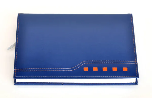 Caderno Couro Azul Escuro — Fotografia de Stock