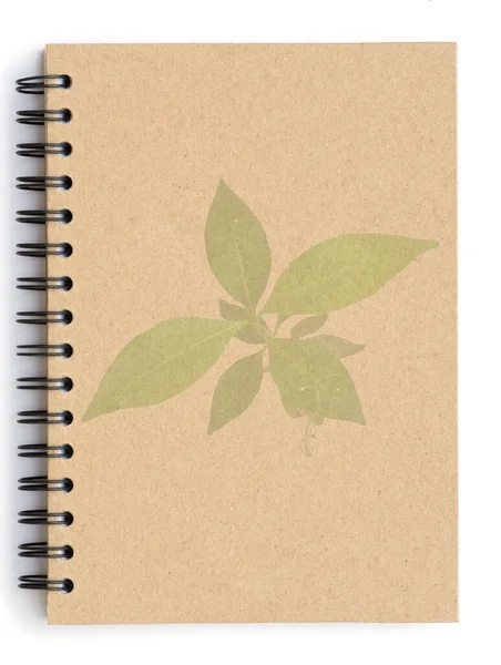 Reciclar Notebook Com Padrão Árvore Capa — Fotografia de Stock