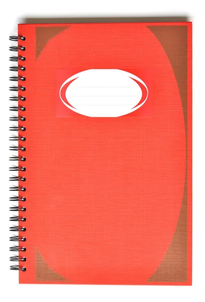 Cuaderno Rectangular Rojo Con Nombre Lable Cubierta —  Fotos de Stock