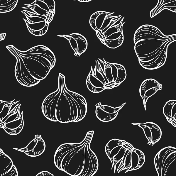 Garlic seamless pattern — Stock Vector