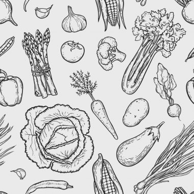 Sebzeler dikişsiz desen