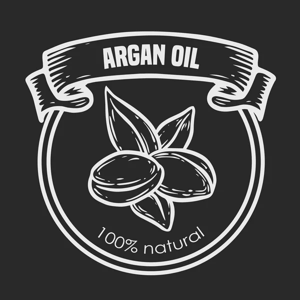 Argan vektör çizim fındık yağı, meyve, berry, yaprak, dal, bitki.