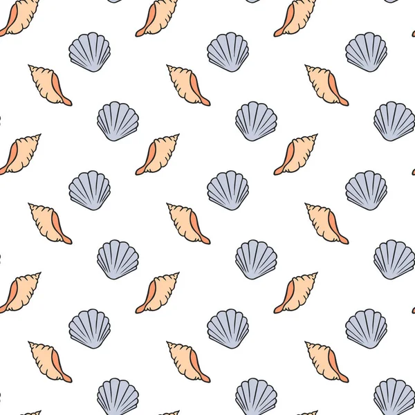 Seashells pattern — Stock Vector