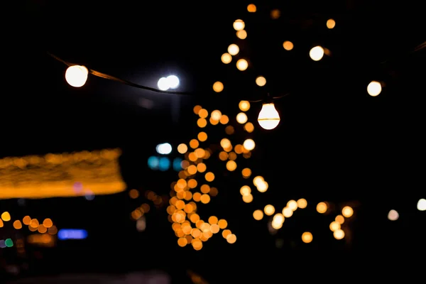 Lumières de Noël ou fond de décoration de Noël — Photo