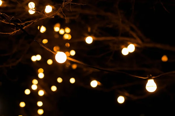 Weihnachtsbeleuchtung oder Weihnachtsdekoration Hintergrund — Stockfoto