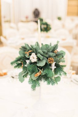 Ziyafet düğün tablo kış ayarlama dekore edilmiş