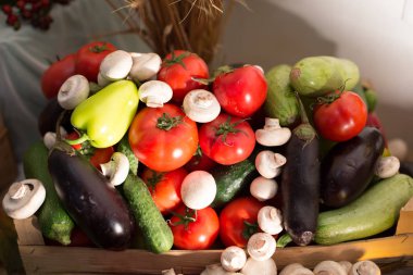 Farklı ham organik sebze arka plan
