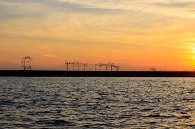 Selanik 'te kış günbatımı