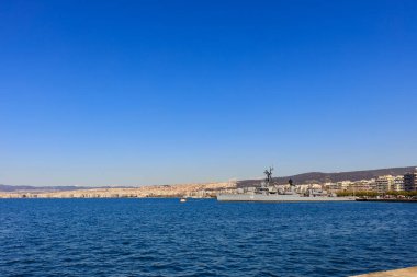 old warship by the sea