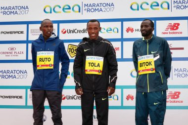 Tola, Geberdik ve Bitok, top üç Roma maraton 2017