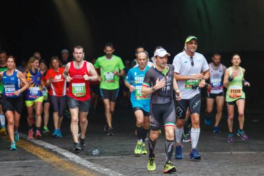 The fatigue of the marathon athlete clipart