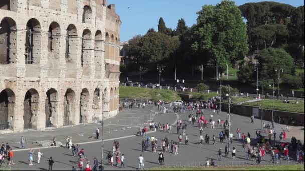 Colosseum plein, rome — Stockvideo