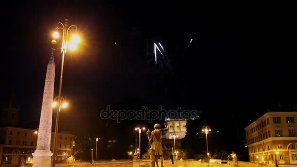 Fogos de artifício em Rome, Italia — Vídeo de Stock