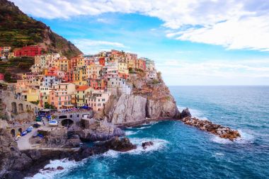 Renkler Manarola village, Cinque terre, İtalya-