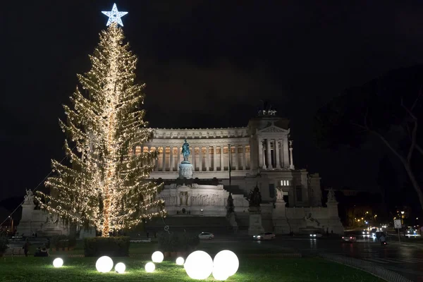 Christmas in Piazza Venezia, Rome. — Stock Photo, Image