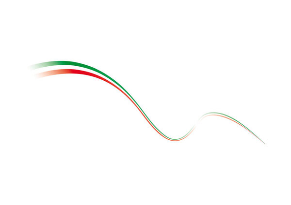 Stylized Italian flag. Italian flag, tricolor.