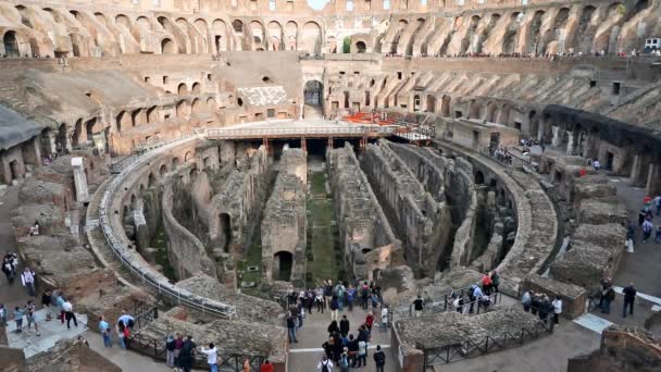 Rome Talya Mayıs 2018 Colosseum Yeraltı Alanı Arena Gündüz Atış — Stok video