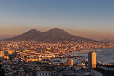 Napoli 'nin Vezüv, İtalya' daki panoramik manzarası