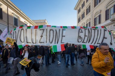 M5S protest demonstration in the square