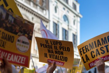 M5S protest demonstration in the square