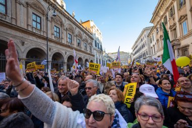 M5S protest demonstration in the square