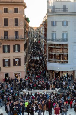 Crowd in Via Condotti, Rome, Italy