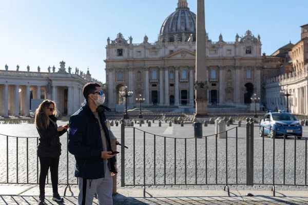 Roma Itália Março 2020 Cidade Esvazia Turistas Pessoas Ruas Principais — Fotografia de Stock